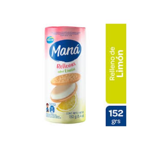 Galletitas Maná Rellenas Sabor Limón 152g