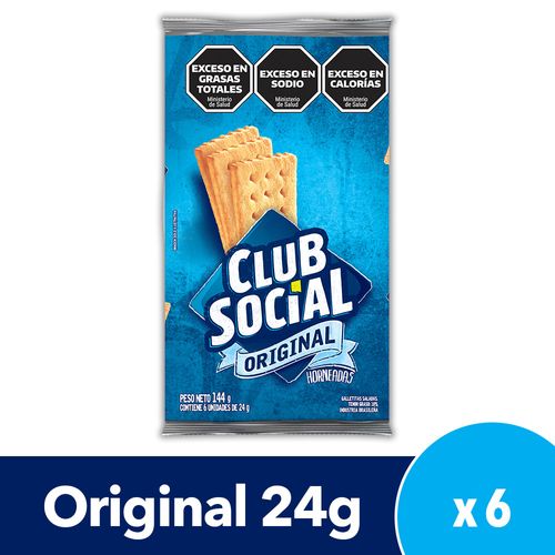 Galletitas Club Social Crackers Sabor Original 6 x 24g