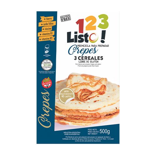 Premezcla 123 Listo Crepes Sin Tacc 500g