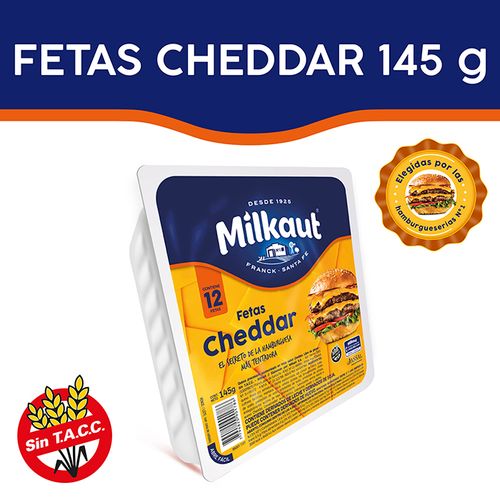 Queso Cheddar en Fetas Milkaut 145g