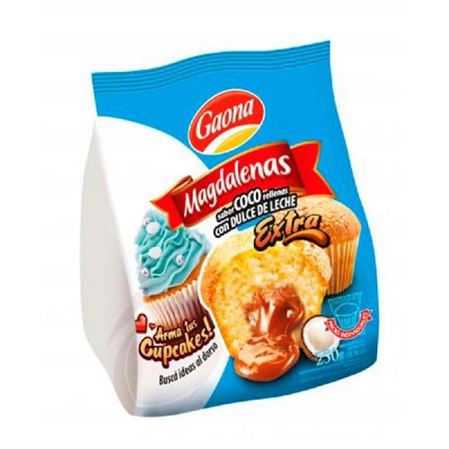 Magdalenas Gaona Coco Rellenas Con Dulce De Leche 215g