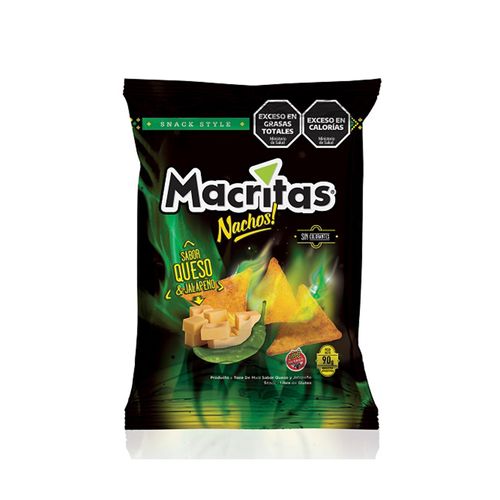 Nachos Macritas Sabor Queso y Jalapeño 90g