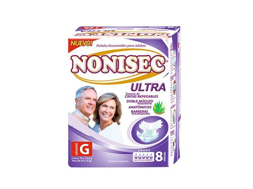 Pañal Adulto Nonisec Ultra Grande 8Unidades