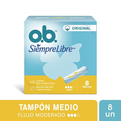 Tampones Esterilizados O.B. Medianos 8Unidades