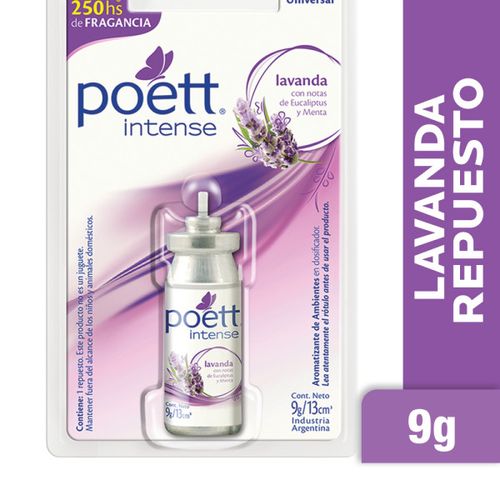 Desodorante Ambiente Poett Intense Lavanda Repuesto 9Gr