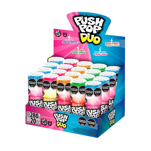 Chupetín Push Pop Duo Doble Sabor 14g