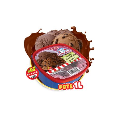 Helado Pote Com Com Chocolate y Dulce de Leche Granizado Sin Tacc 500g