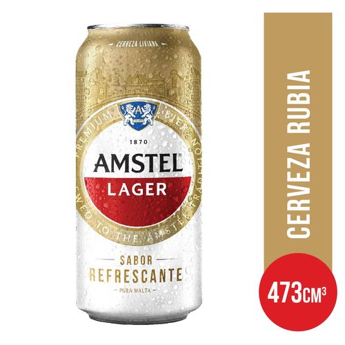 Cerveza Amstel Lager Lata 473ml