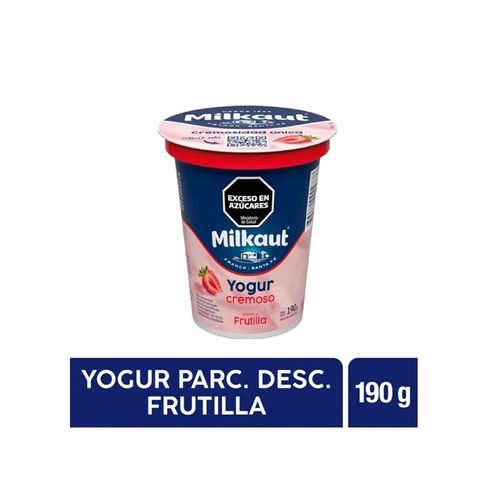 Yogur Milkaut Cremoso Entero Frutilla 190g