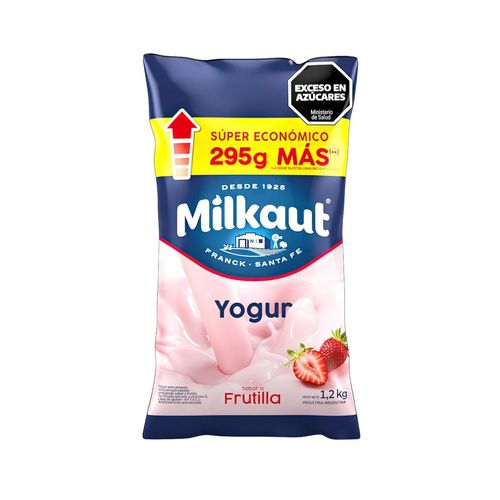 Yogur Milkaut Bebible Entero Frutilla 1200g