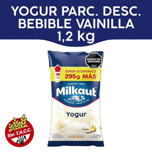 Yogur Milkaut Bebible Entero Vainilla 1200g
