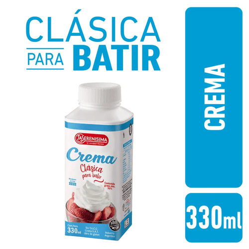 Crema de Leche La Serenísima Para Batir 330ml