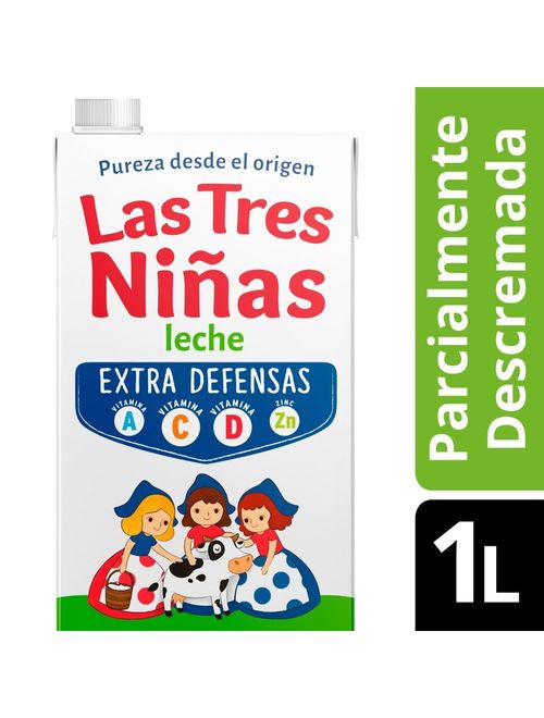 Leche Las Tres Niñas Larga Vida Descremada 1L