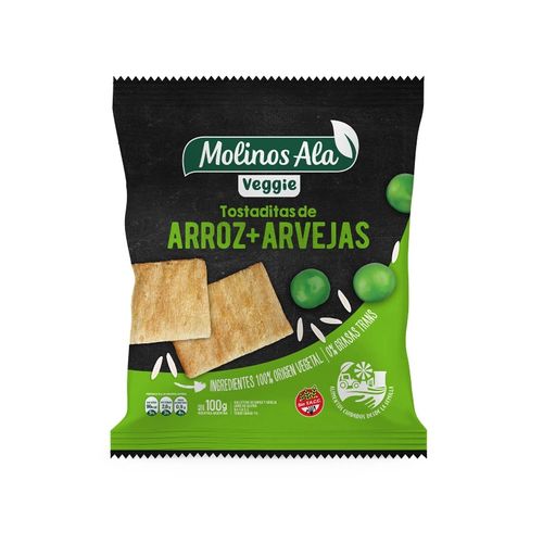 Tostaditas Veggie Molinos Ala Arroz + Arvejas 100g