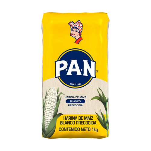 Harina Pan de Maíz Blanco Arepas 1Kg
