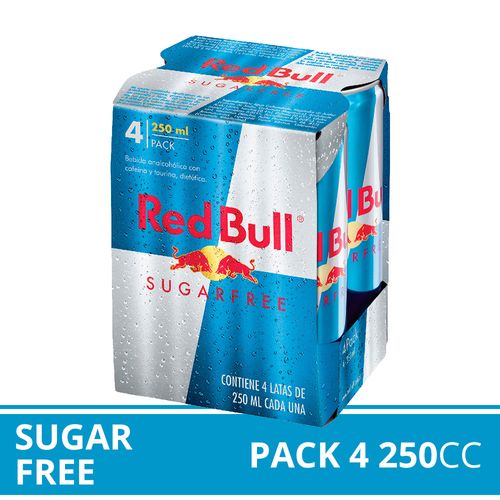 Energizante Red Bull Sugar Free 250ml x 4Un