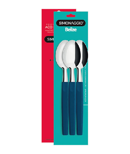 Cuchara de Plástico Azul Belize Simonaggio 3 unidades.