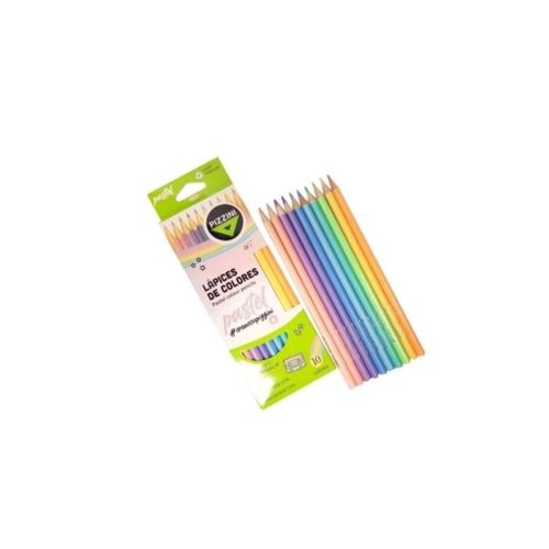 Lapices Pizzini De Color Pastel Largo 10 Unidades