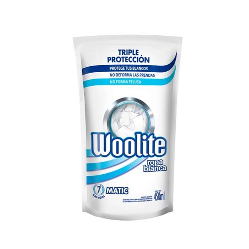 Jabón Líquido Woolite Ropa Blanca Doy Pack 450ML