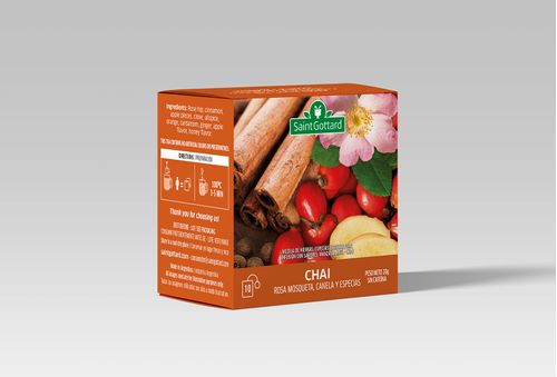 Té Chai Saint Gottard Rosa Mosqueta, Canela y especias x 10Un