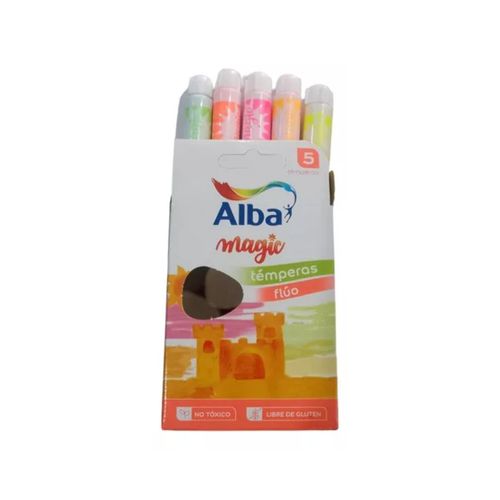 Tempera Albamagic Colores Surtidos Fluor 5Unidades