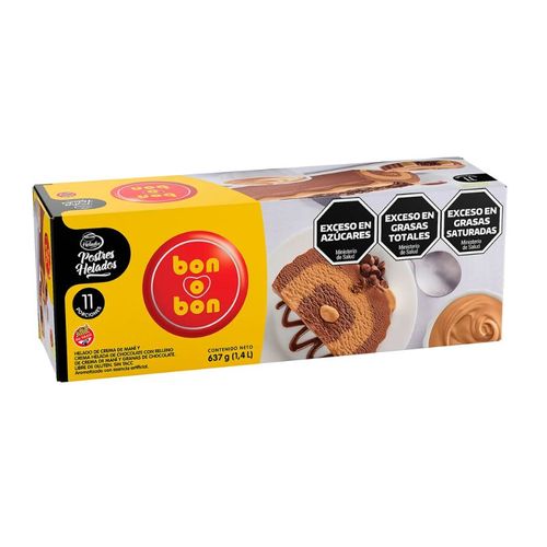 Postre Helado Chocolate Bon O Bon 637g