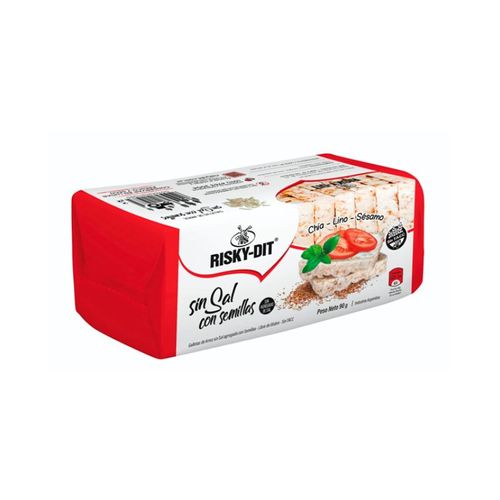 Galletas de Arroz Risky-Dit Cuadradas S/Sal C/Semillas 90g