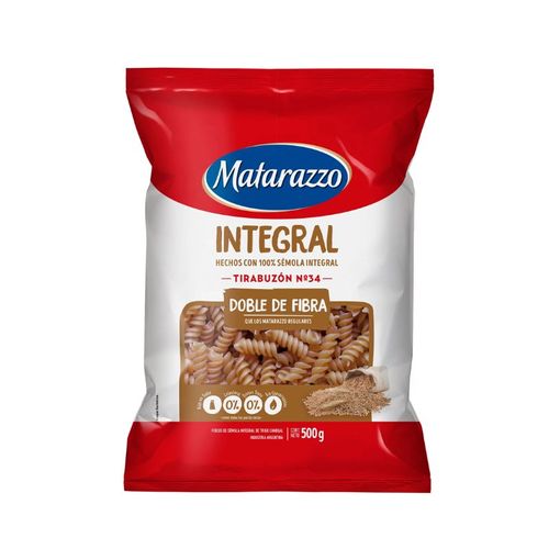 Fideos Matarazzo Tirabuzón Integral 500g