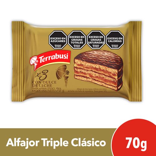 Alfajor Terrabusi Triple Con Dulce De Leche 70g