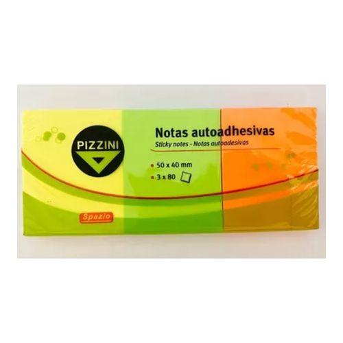 Notas Pizzini Autoadhesivas Fluor 50x40 3x80