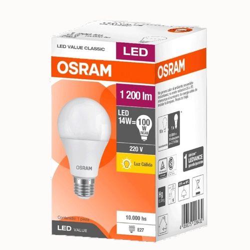 Lámpara Osram Led Clásica Cálida 14W