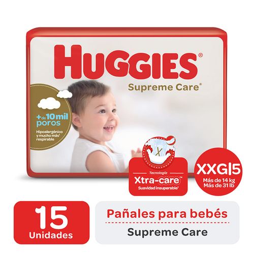 Pañal Huggies Supreme Care Xxg Maxi 15 Unidades