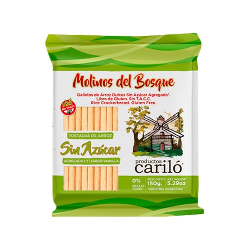 Galletas De Arroz Cariló Light Sin Azúcar 150g