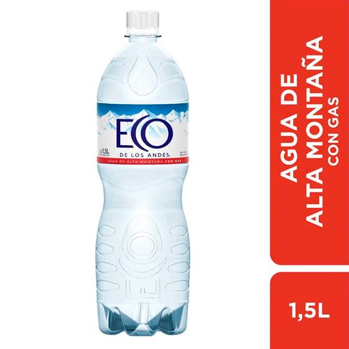 Agua Mineral Eco de los Andes con Gas 1,5L