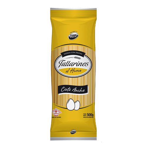 Fideos Primer Precio Laminados al Huevo Cinta Ancha 500g
