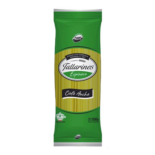 Fideos Primer Precio Laminados Espinaca Cinta Ancha 500g