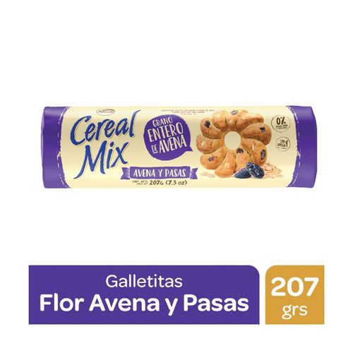 Galletitas Cereal Mix Avena y Pasas 207g