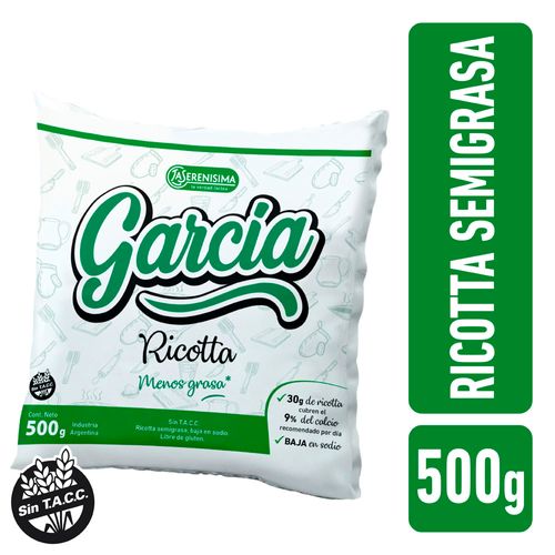 Ricotta García Semigrasa Baja en Sodio 500g