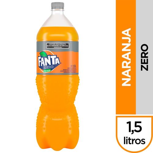 Gaseosa Fanta Naranja Sin Azúcar 1.5L