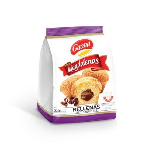 Magdalenas Gaona Rellenas Con Chocolate 220g