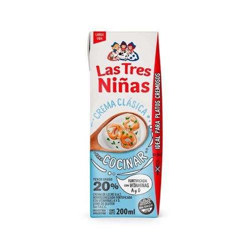 Crema de Leche Las Tres Niñas P/Cocinar 20% 200ml