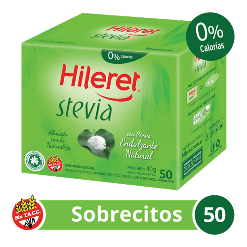 Edulcorante en Polvo Hileret Stevia en Sobres x 50Un