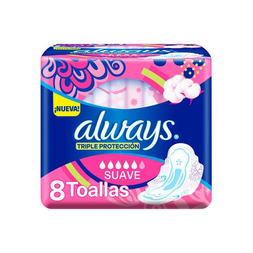 Toallitas Always Triple Protección Día 8Unidades