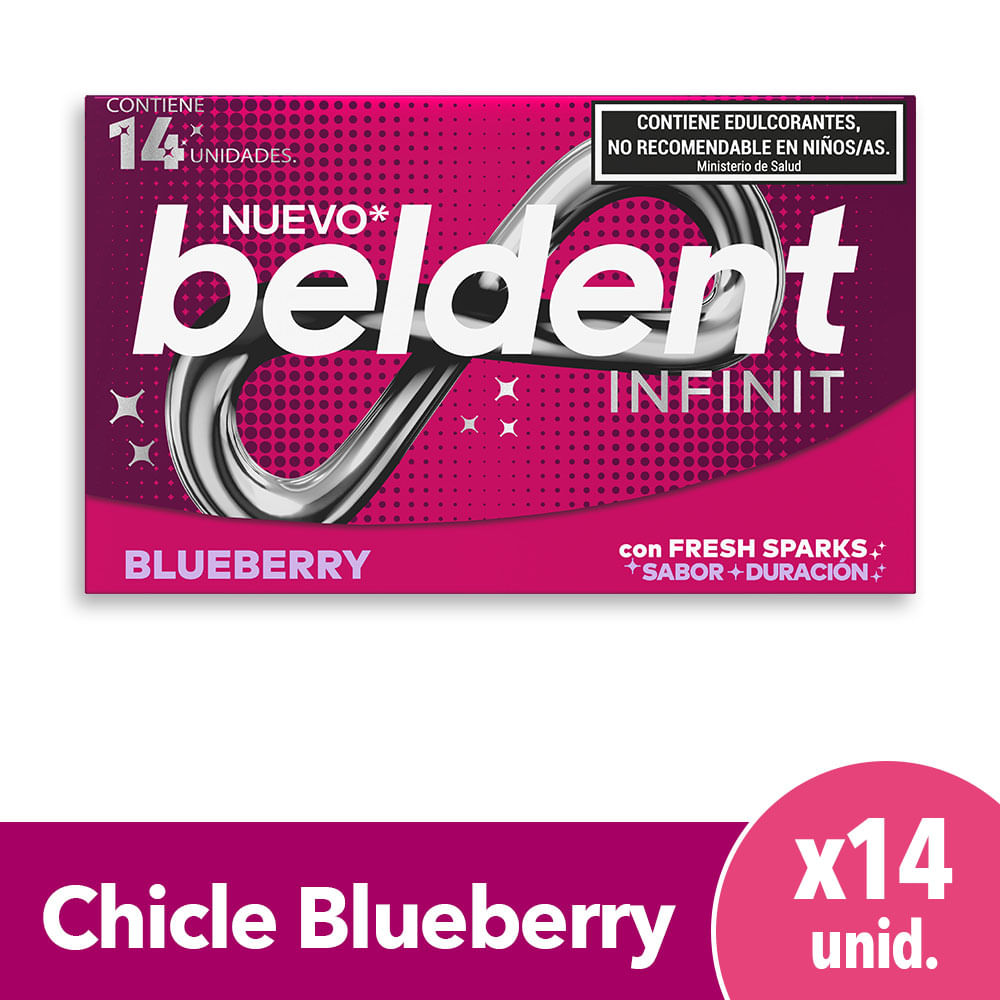 Chicles Beldent Infinit Blueberry x 14u