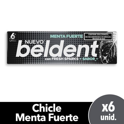 Chicles Beldent Menta Fuerte x 6u