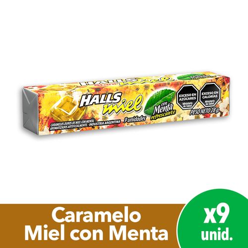 Caramelos Halls Sabor Miel C/Menta x 9u