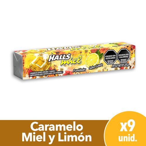 Caramelos Halls Miel C/Limón x 9u