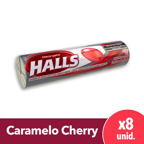 Caramelos Halls Free Cherry Lyptus Sin Azúcar x 12u