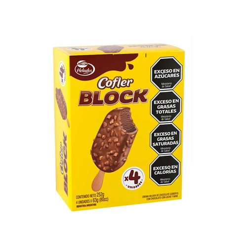Helado Multipack Chocolate Cubierto Con Chocolate Cofler Block 252g