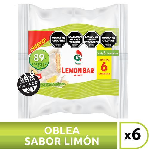Lemonbar Oblea de Arroz Sabor Limón x 6u